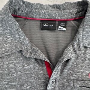 Marmot Heather Gray Polo with Red Trim